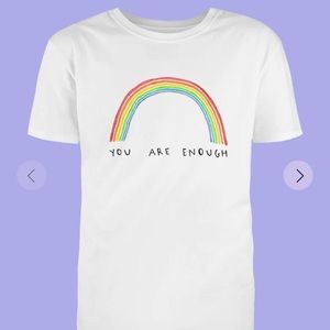 Self care is for everyone brand. “You are enough” rainbow and cream/tan